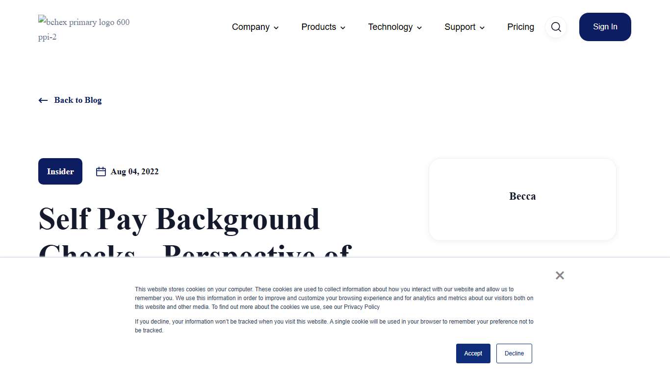 Self Pay Background Checks - Perspective of The Applicant